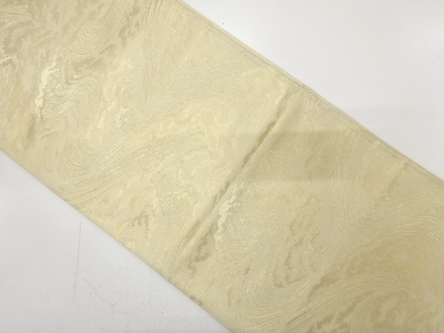 JAPANESE KIMONO / ANTIQUE FUKURO OBI / SILK / WOVEN RAGING WAVES & MIST